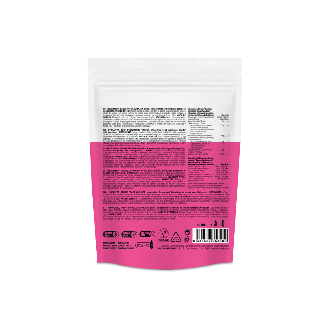 HYDRA ZERO DRINK 225G (STRAWBERRY)
