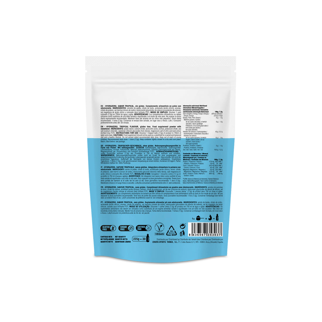 HYDRA ZERO DRINK 225G (TROPICAL)