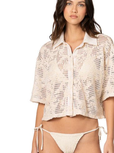 Camisa - Creamy Boho Lace Solene Shirt