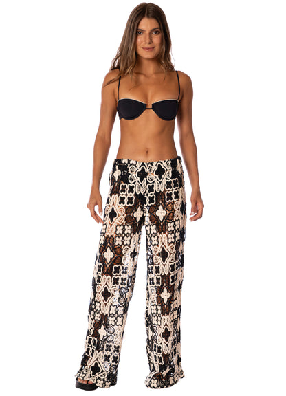 Pantalón - Floral Knit Raisin